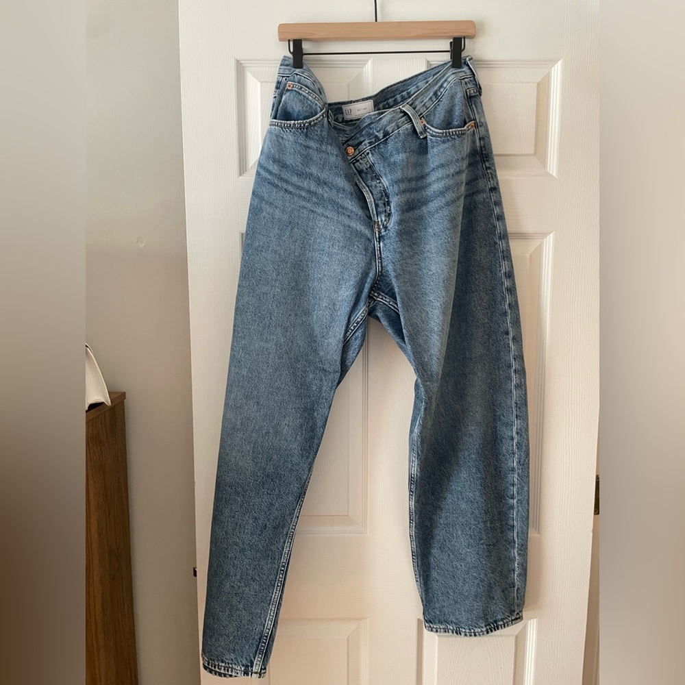 GAP High Rise Crossover Barrel Jeans/Crossover Light Wash